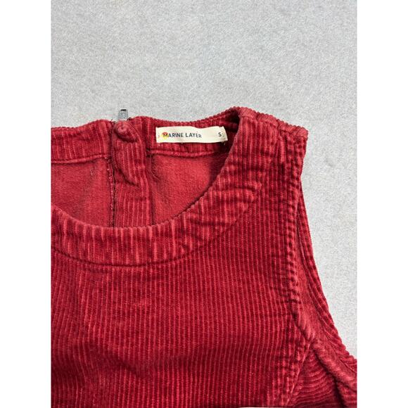 Marine Layer Women’s Size S Florence Shift Dress Corduroy Sleeveless Rust/Red - Picture 7 of 10